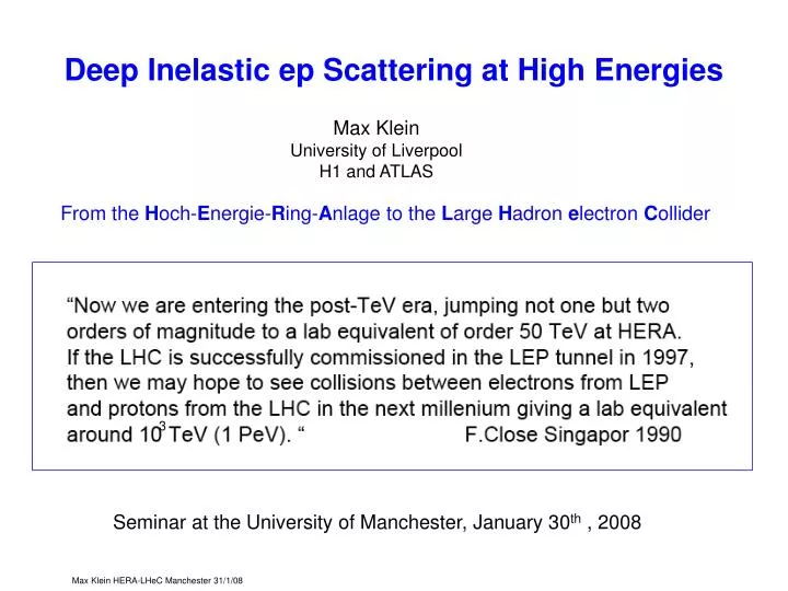 deep inelastic ep scattering at high energies