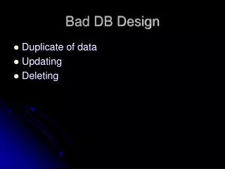 Bad DB Design