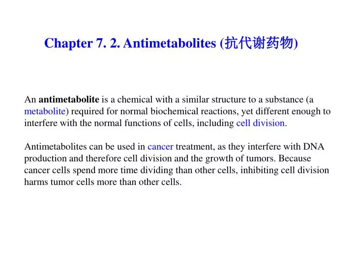 chapter 7 2 antimetabolites