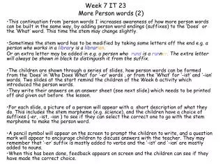 Week 7 IT 23 More Person words (2)