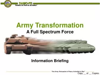 Army Transformation A Full Spectrum Force