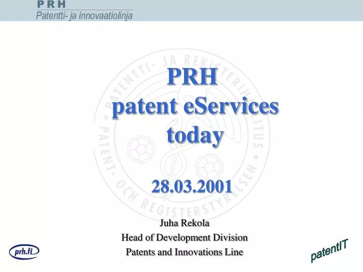 prh patent eservices today 28 03 2001
