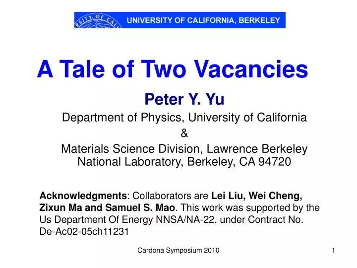 a tale of two vacancies