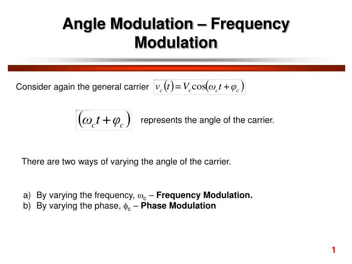 angle modulation frequency modulation