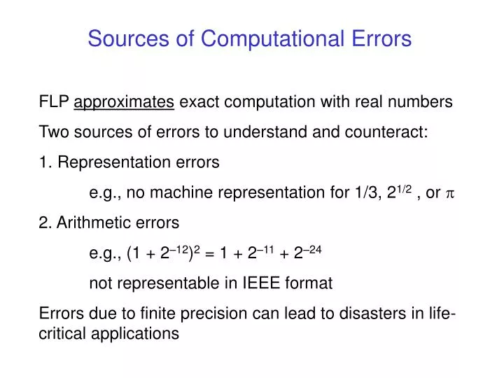 sources of computational errors