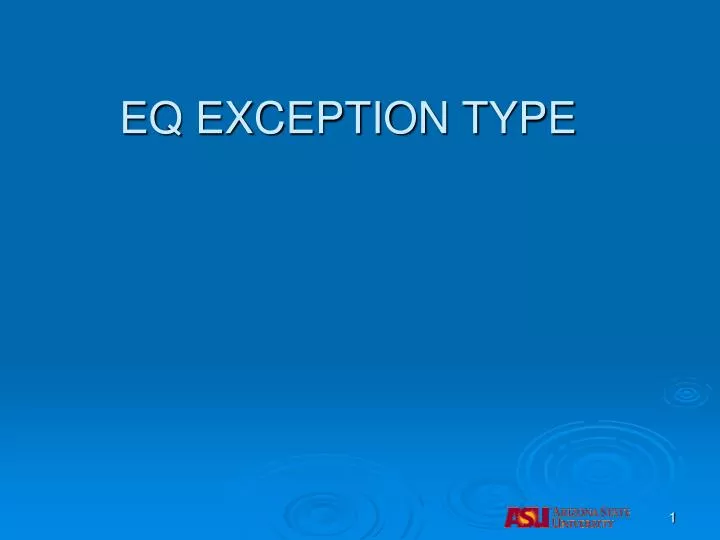 eq exception type