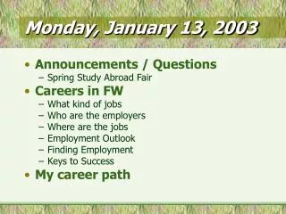 Monday, January 13, 2003
