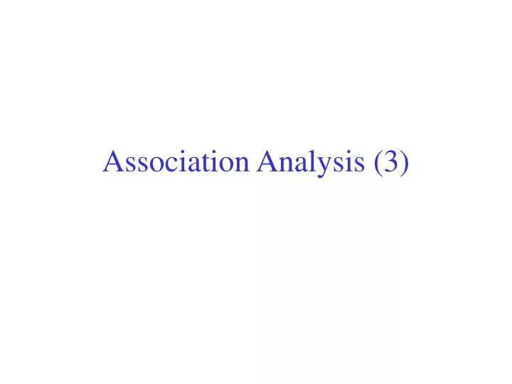 association analysis 3