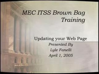 MEC ITSS Brown Bag Training