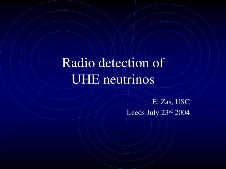 radio detection of uhe neutrinos