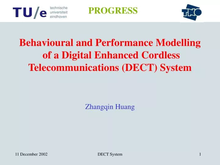behavioural and performance modelling of a digital enhanced cordless telecommunications dect system