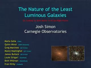 The Nature of the Least Luminous Galaxies