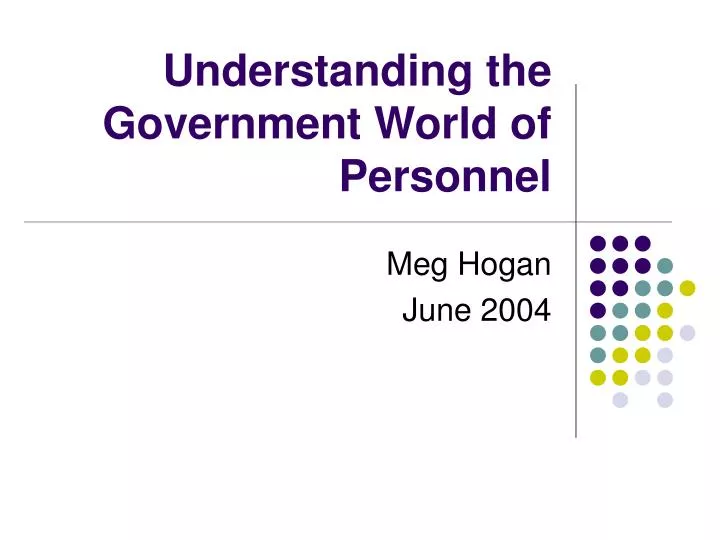 understanding the government world of personnel