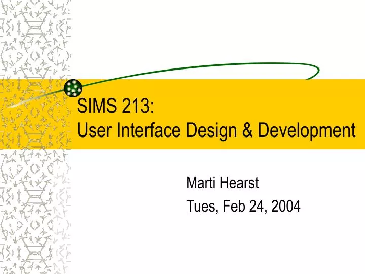 sims 213 user interface design development