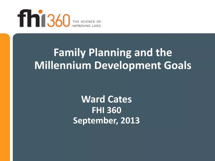 family planning and the millennium development goals