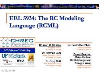 EEL 5934: The RC Modeling Language (RCML)