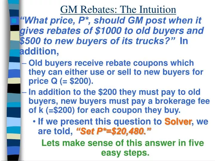 gm rebates the intuition