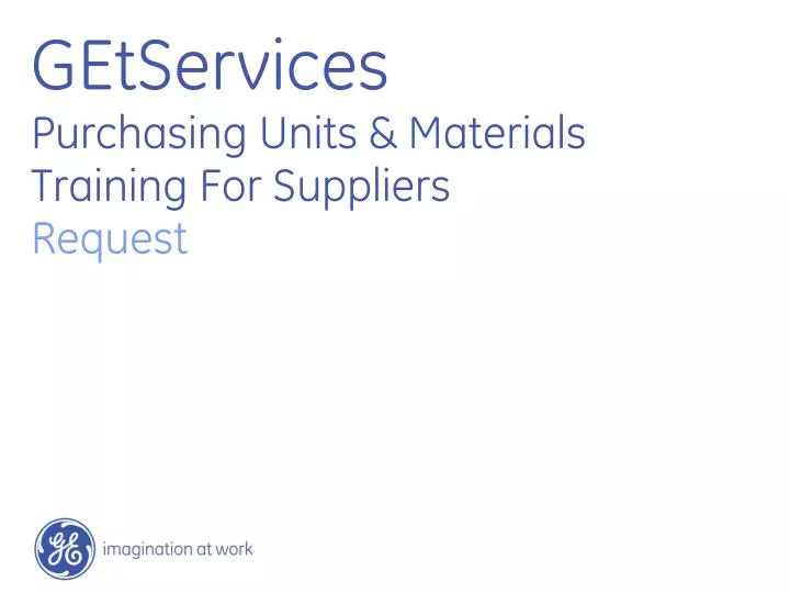 getservices purchasing units materials training for suppliers request