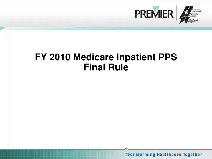 fy 2010 medicare inpatient pps final rule