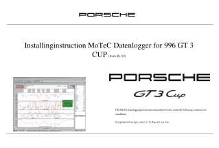 Installinginstruction MoTeC Datenlogger for 996 GT 3 CUP (from Bj. 02)