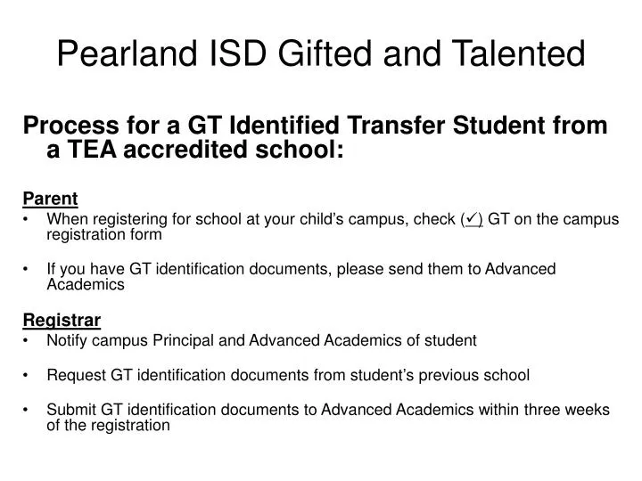 pearland isd gifted and talented