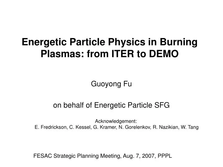 energetic particle physics in burning plasmas from iter to demo