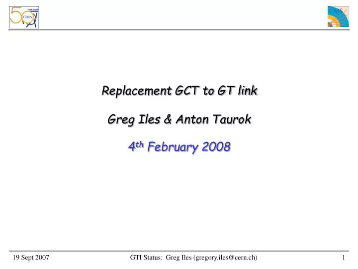 replacement gct to gt link greg iles anton taurok