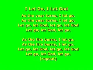 I Let Go, I Let God