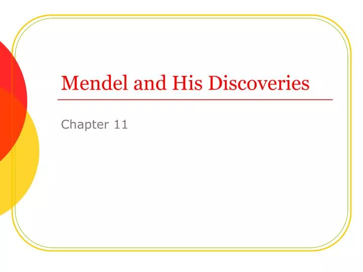 mendel and his discoveries