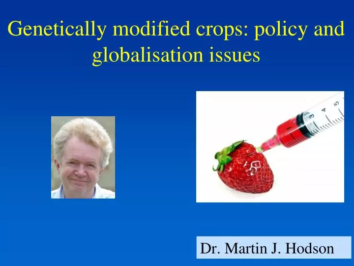 genetically modified crops policy and globalisation issues