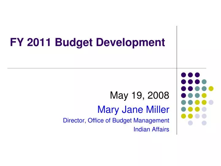 fy 2011 budget development