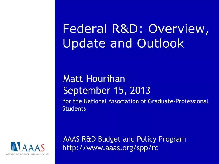 federal r d overview update and outlook