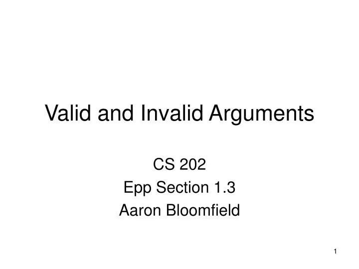 valid and invalid arguments