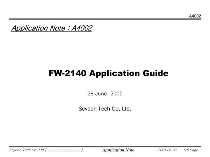 fw 2140 application guide