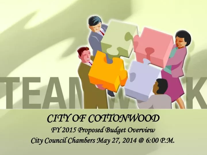 city of cottonwood fy 2015 proposed budget overview