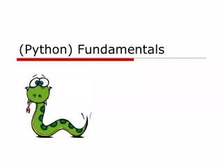 (Python) Fundamentals