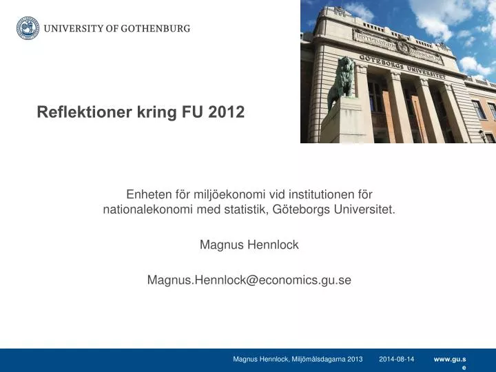 reflektioner kring fu 2012