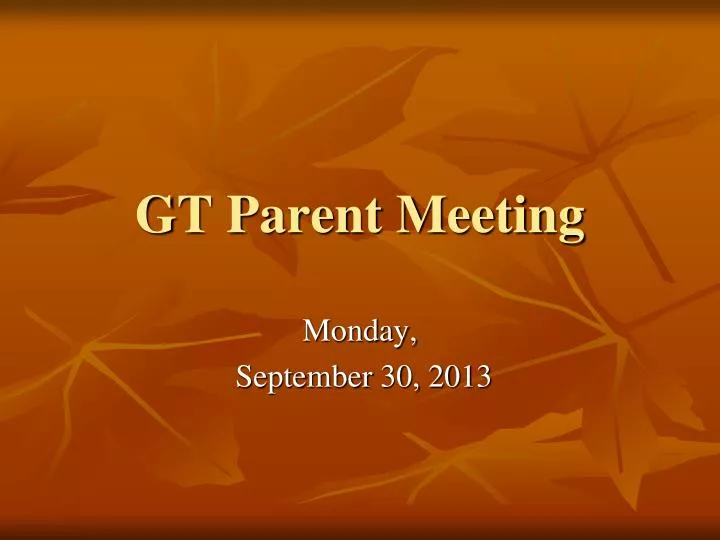 gt parent meeting