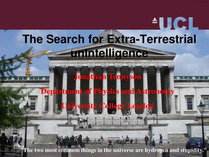 the search for extra terrestrial unintelligence