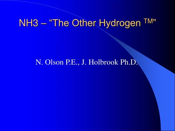 nh3 the other hydrogen tm