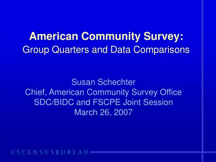 american community survey group quarters and data comparisons