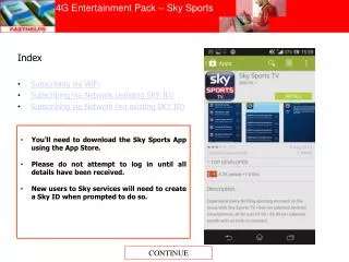 4G Entertainment Pack – Sky Sports