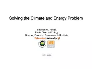Solving the Climate and Energy Problem