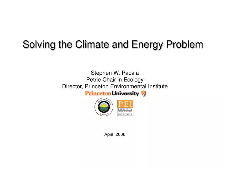 solving the climate and energy problem