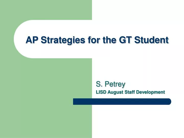 ap strategies for the gt student