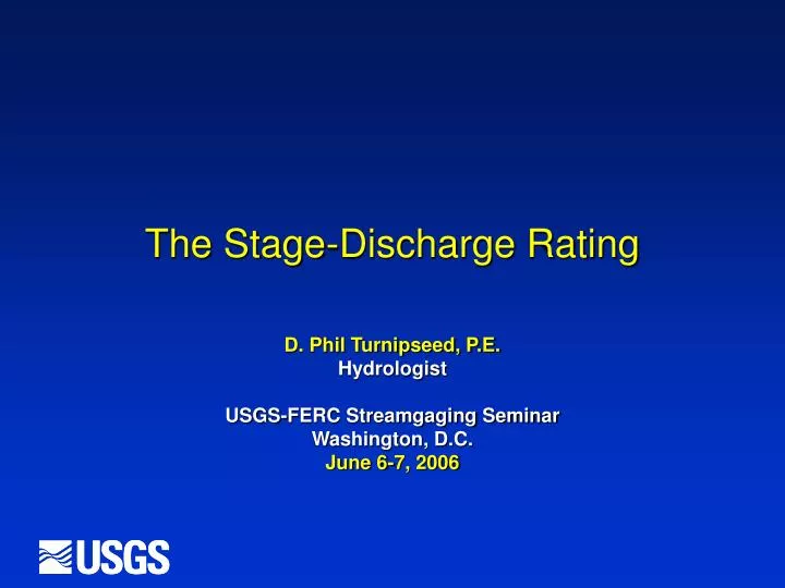 the stage discharge rating
