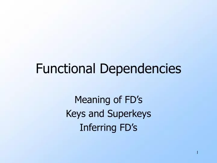 functional dependencies