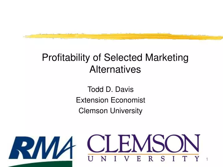 profitability of selected marketing alternatives