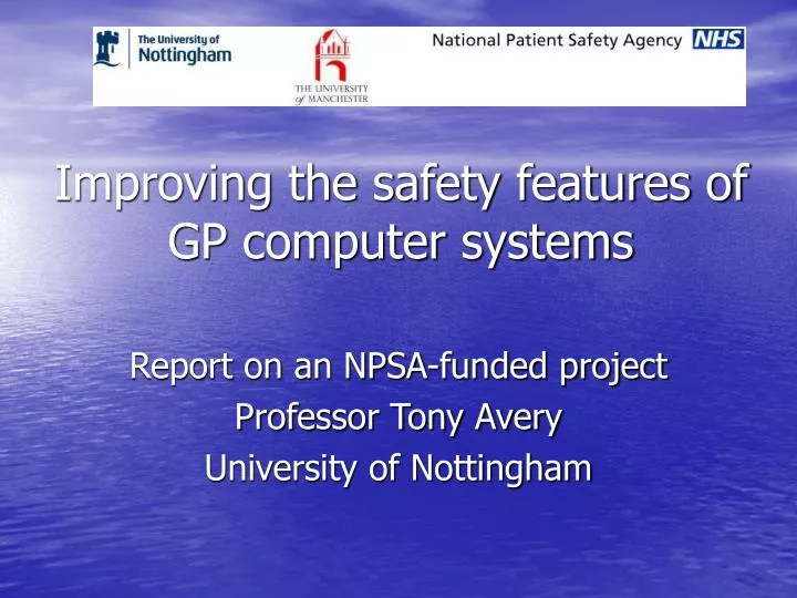 improving the safety features of gp computer systems