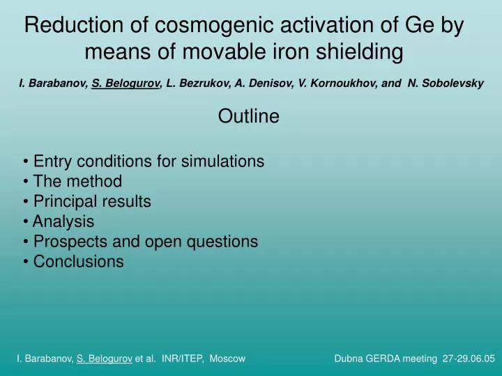 reduction of cosmogenic activation of ge by means of movable iron shielding